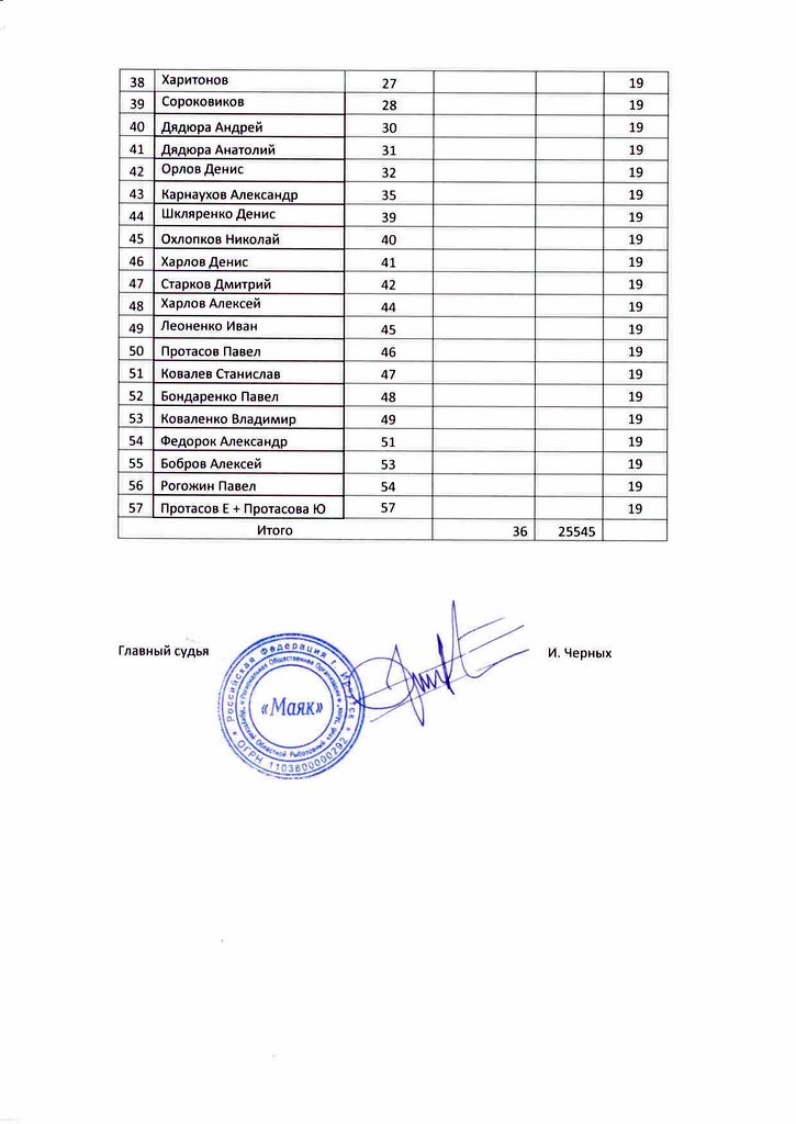 Результаты Чемпионата Челюсти 2016