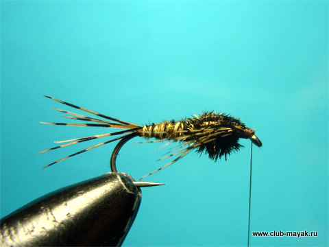 Нахлыстовая мушка нимфа Gold Pheasant Tail